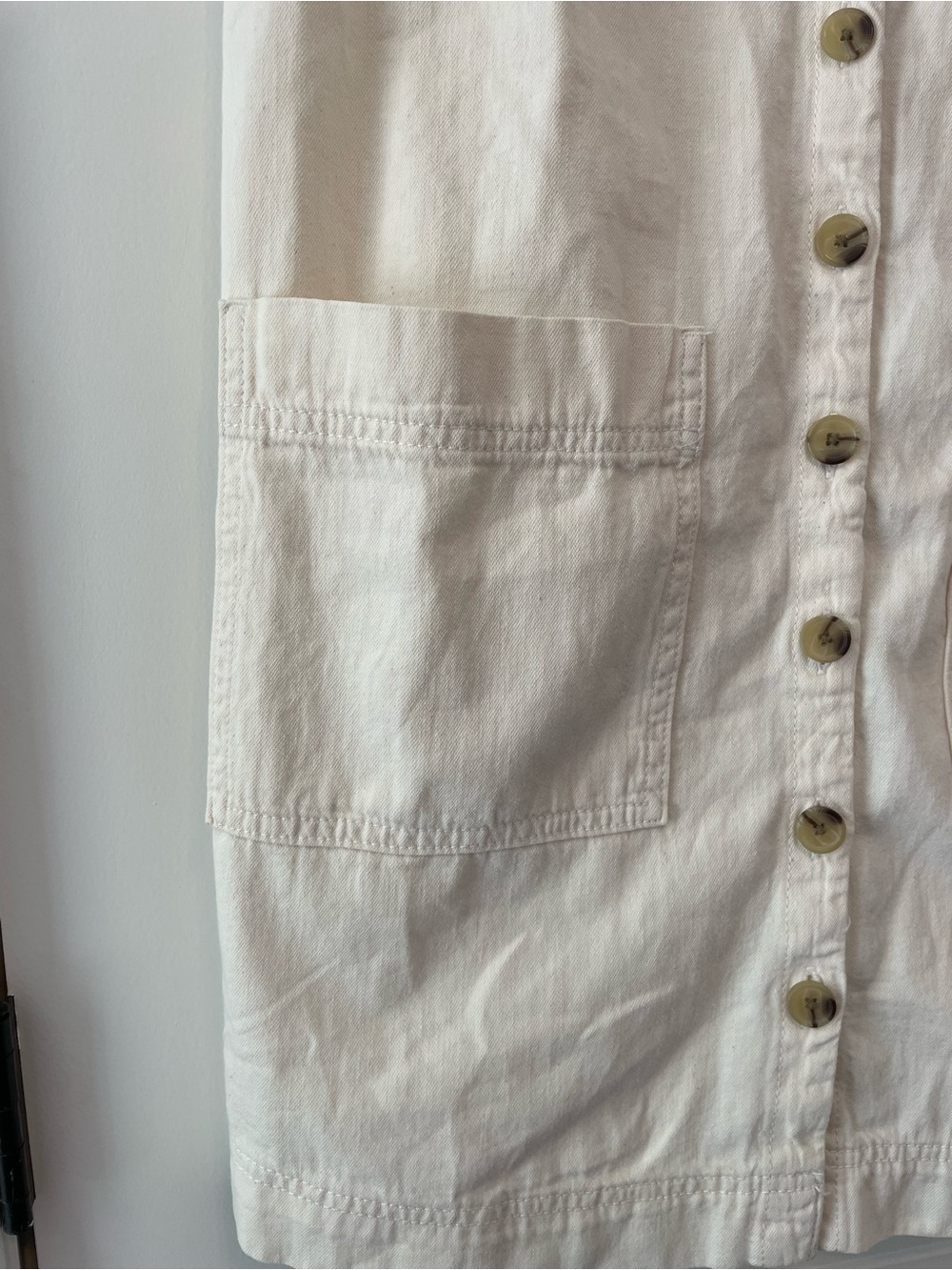 Old Navy Cream Button-Front Mini Dress - Picture 2 of 8